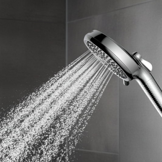 9-Function ABS Plastic Filtered Hand Shower with Rain, Massage, Trickle, Power Fan Spray Modes (288.4 mm × 131.1 mm × 131.1 mm)