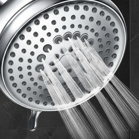 8-Function Chrome-Plated Filter Shower Head with ABS Plastic Body (102.93 mm × 131.1 mm × 131.1 mm)