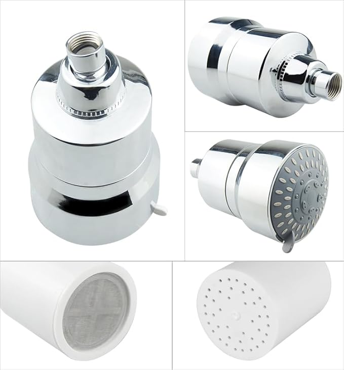 Multilayer Inline Matte Black Shower & Tap Filter and Shower Multi-Function Shower Head