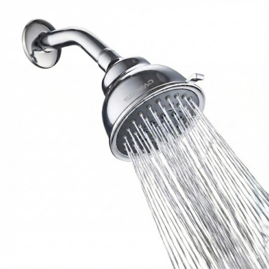 High Pressure Shower Head with Anti-Clogging Filter, Swivel Brass Connector & Multiple Spray Settings (102 mm × 104 mm × 104 mm)