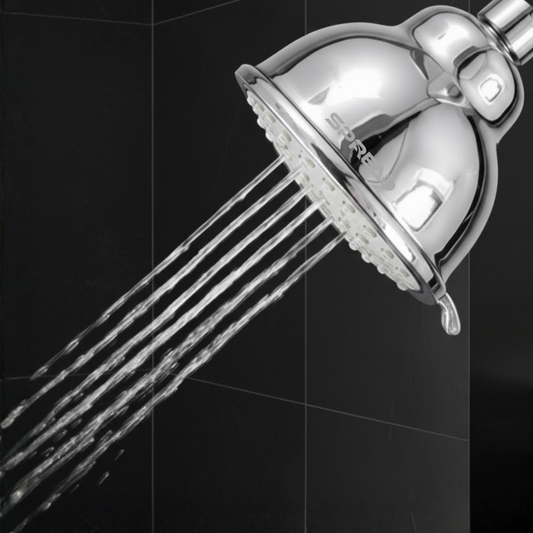 High Pressure Shower Head with Anti-Clogging Filter, Swivel Brass Connector & Multiple Spray Settings (102 mm × 104 mm × 104 mm)
