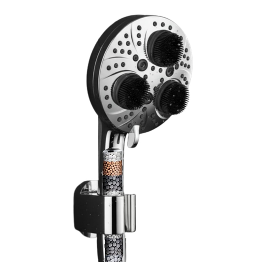 Handheld Shower Head with Filter & Built-in Scrubber (277 mm × 128 mm × 128 mm)