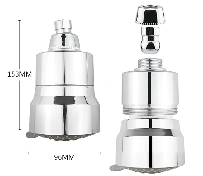 Premium Multi-Function Shower Head with Replaceable Multi-Layer Filter Cartridge (153 mm × 96 mm × 96 mm)