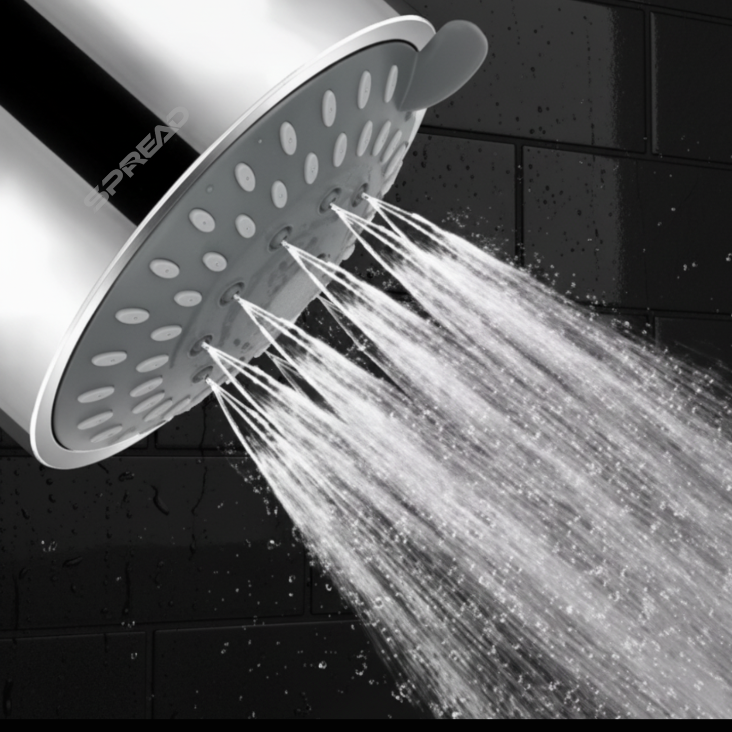 High-Pressure Shower Head with Built-in Filter Cartridge (145 mm × 103 mm × 103 mm)
