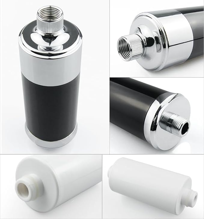 Inline Shower Filter with Replaceable Multi-Layer Cartridge