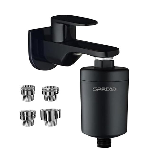 Inline Shower Filter and Tap Filter with Replaceable Cartridge (5.5D x 5.5W x 13.5H )
