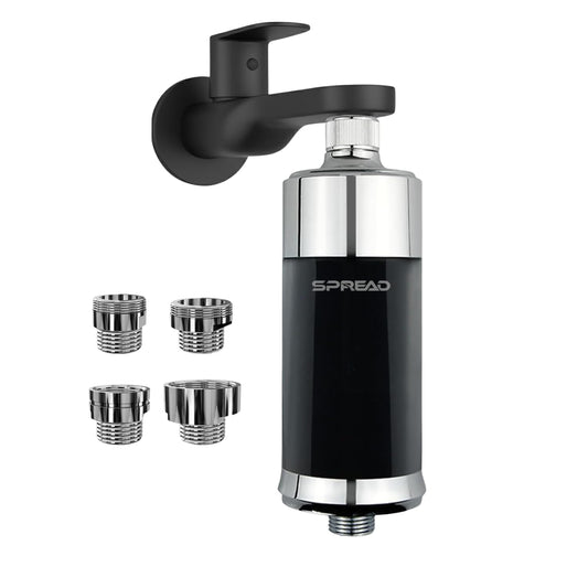 Inline Shower Filter and Tap filter with Replaceable Multi-Layer Cartridge (5.5D x 5.5W x 13.5H)