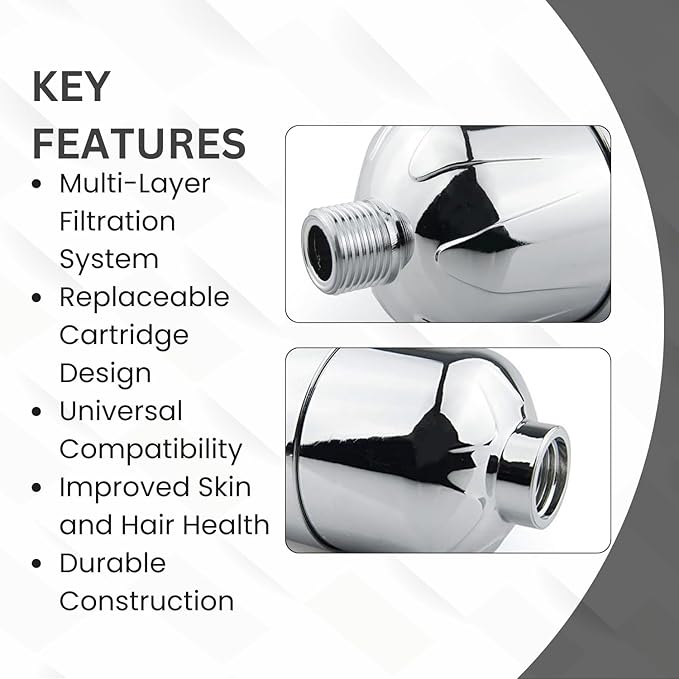 Multilayer Inline Shower & Tap Water Filter and High-Pressure Filtered Shower Head Combo