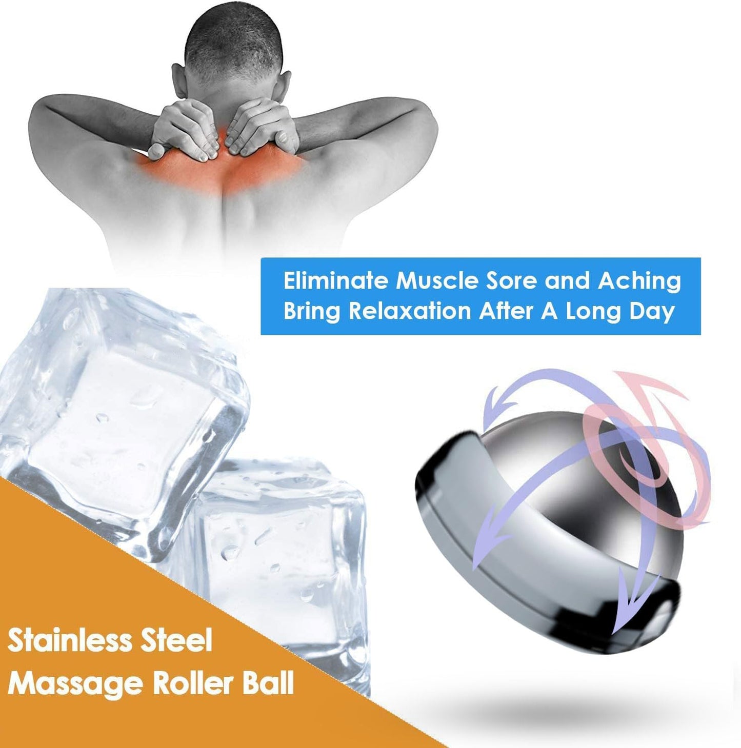 Shower Head with Triple 360 Degree Rotating Massage Rollers, Filter Beads, High Pressure Water Spray (277 mm × 128 mm × 128 mm)