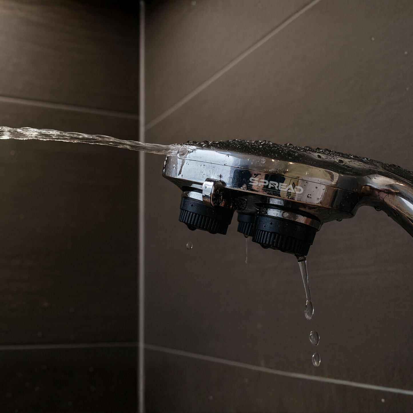 Handheld Shower Head with Filter & Built-in Scrubber (277 mm × 128 mm × 128 mm)