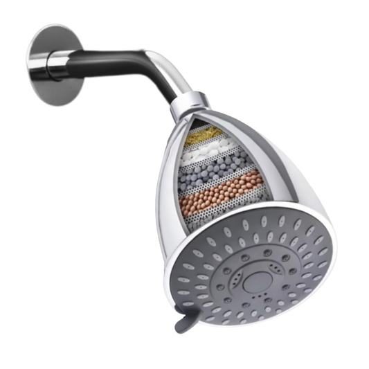 High-Pressure Shower Head with Built-in Filter Cartridge (145 mm × 103 mm × 103 mm)