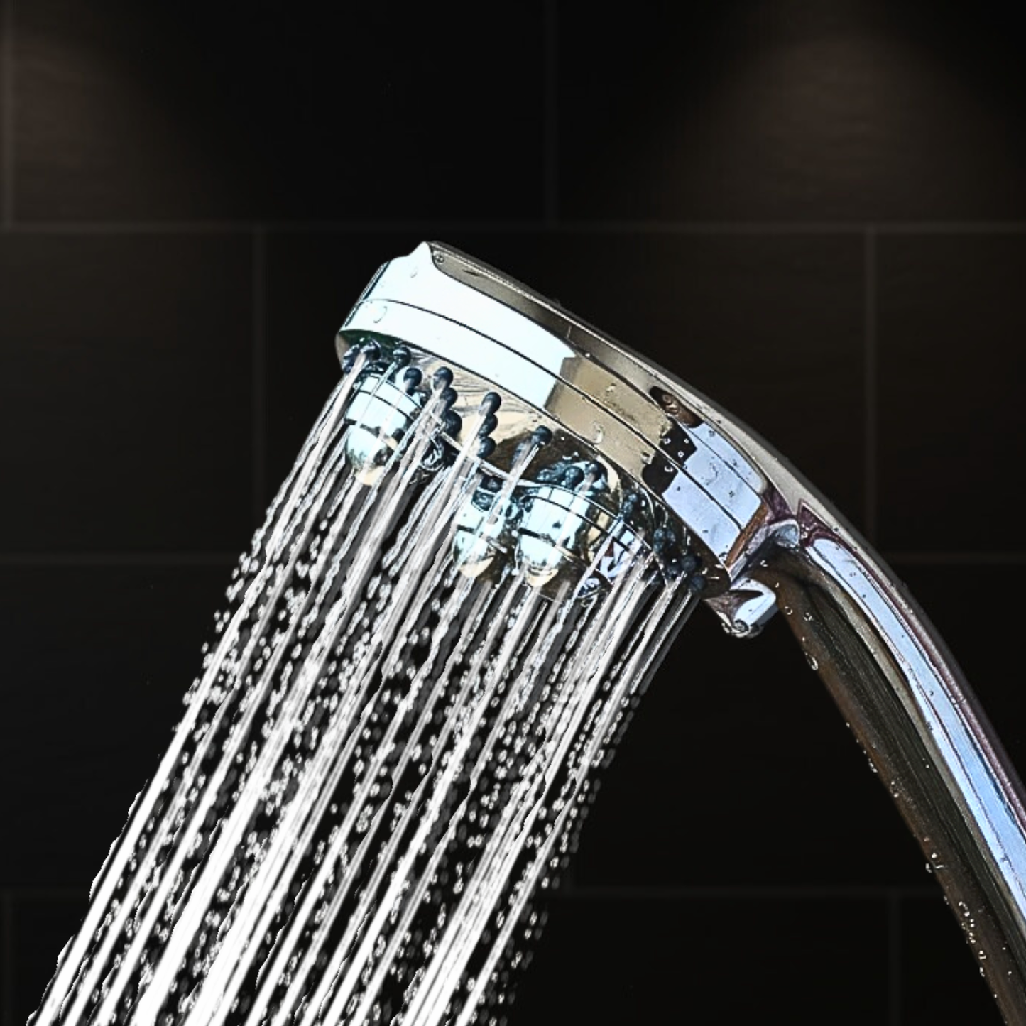 Shower Head with Triple 360 Degree Rotating Massage Rollers, Filter Beads, High Pressure Water Spray (277 mm × 128 mm × 128 mm)
