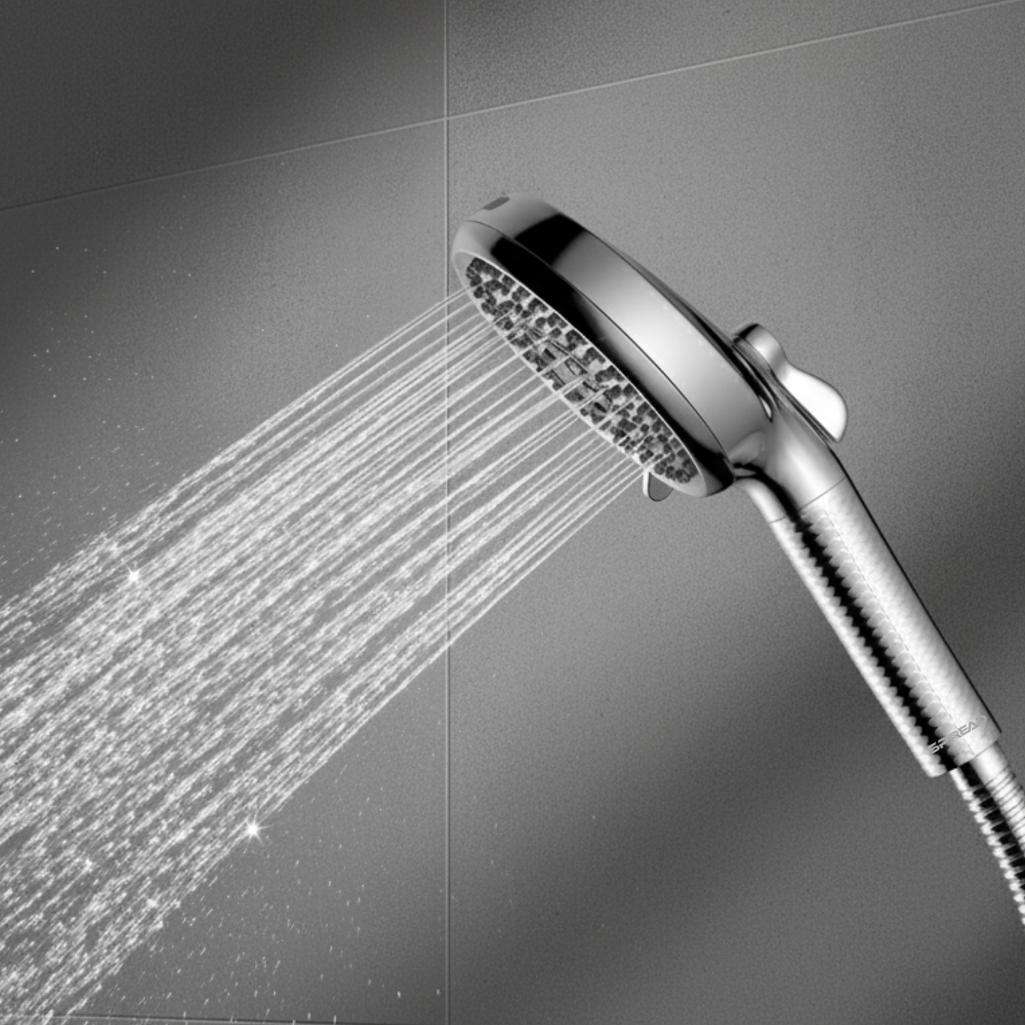 9-Function ABS Plastic Filtered Hand Shower with Rain, Massage, Trickle, Power Fan Spray Modes (288.4 mm × 131.1 mm × 131.1 mm)