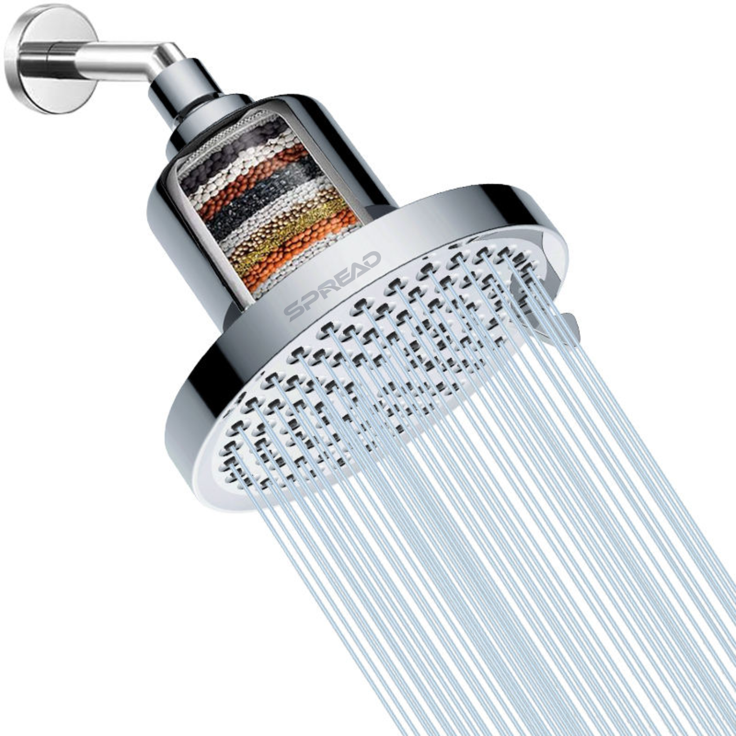 High-Pressure Filtered Shower Head (157 mm × 152 mm × 152 mm)