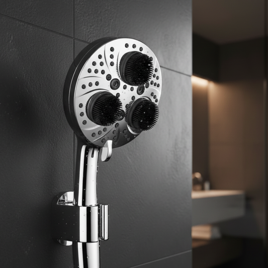 Handheld Shower Head with Filter & Built-in Scrubber (277 mm × 128 mm × 128 mm)